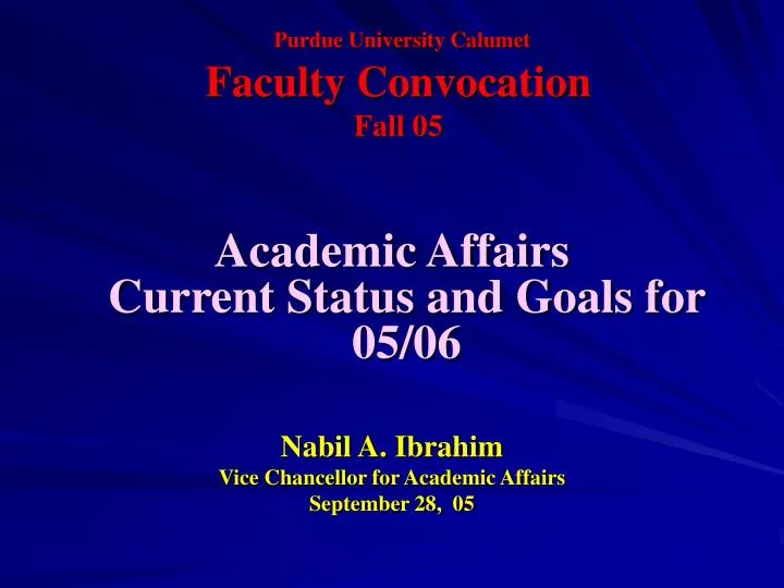 purdue university calumet faculty convocation fall 05