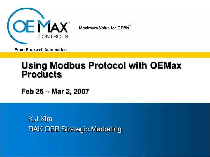 using modbus protocol with oemax products feb 26 mar 2 2007