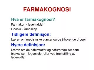 farmakognosi
