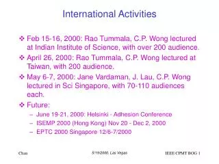 International Activities