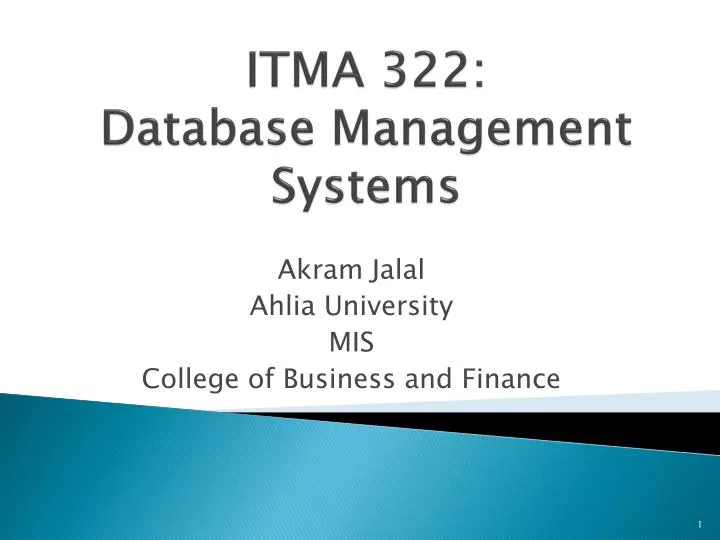 itma 322 database management systems