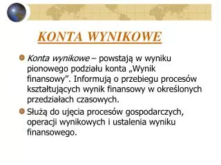 konta wynikowe