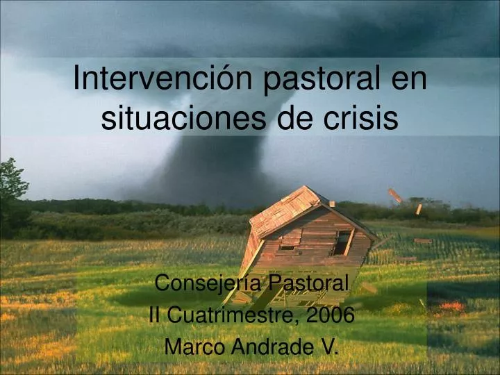 intervenci n pastoral en situaciones de crisis