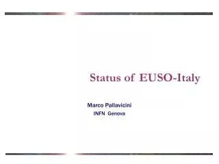 Status of EUSO-Italy
