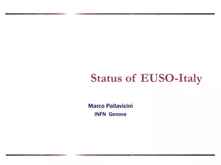 status of euso italy