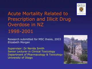 Drug related mortality in NZ - What has been published so far?