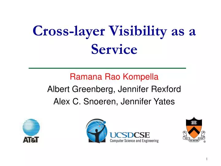 cross layer visibility as a service