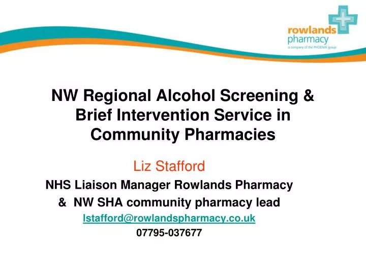 nw regional alcohol screening brief intervention service in community pharmacies