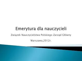 emerytura dla nauczycieli