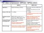 HD video compression: MPEG2 / MPEG-4AVC - slide 1