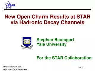 New Open Charm Results at STAR via Hadronic Decay Channels