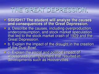 THE GREAT DEPRESSION,