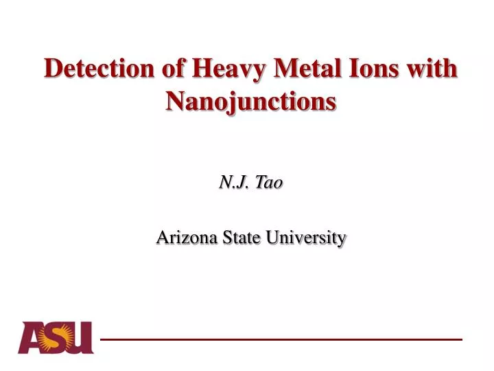 detection of heavy metal ions with nanojunctions