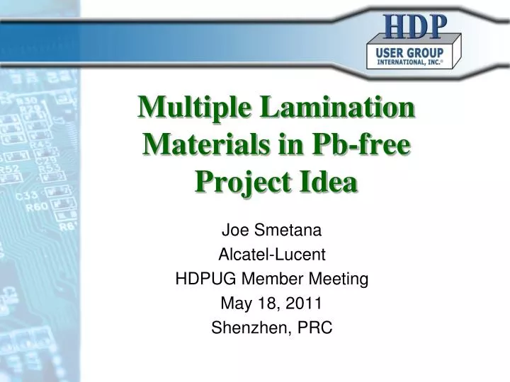 multiple lamination materials in pb free project idea