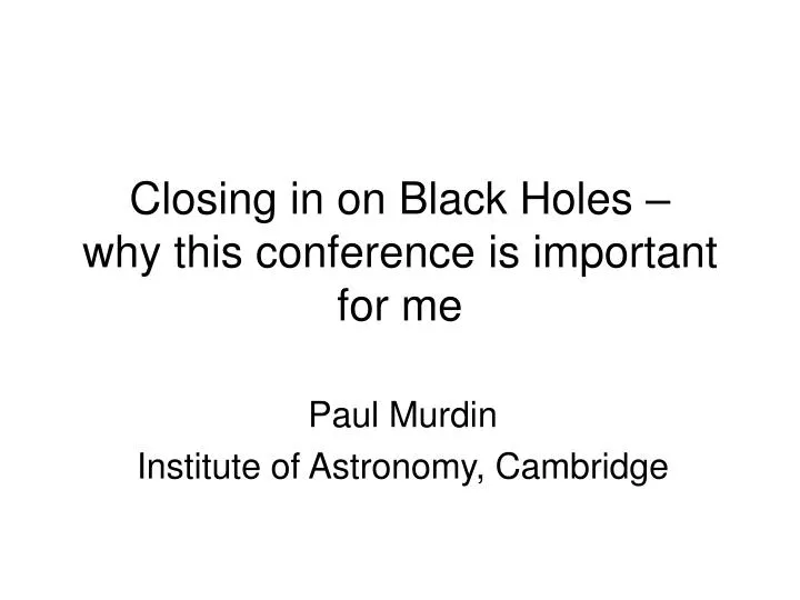 paul murdin institute of astronomy cambridge