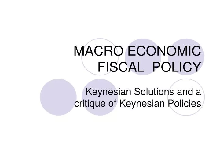 macro economic fiscal policy