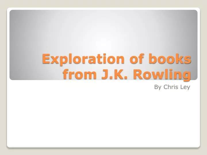 exploration of books from j k rowling
