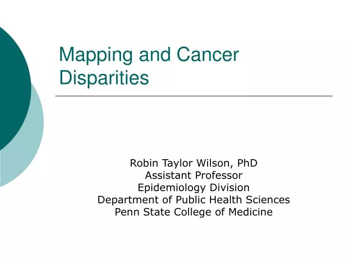 mapping and cancer disparities