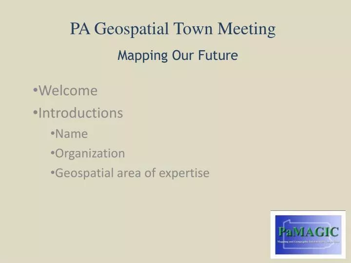 pa geospatial town meeting mapping our future