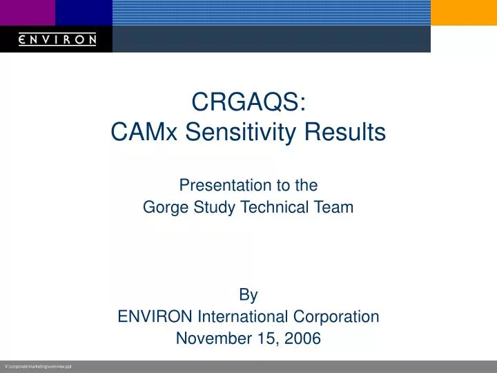 crgaqs camx sensitivity results