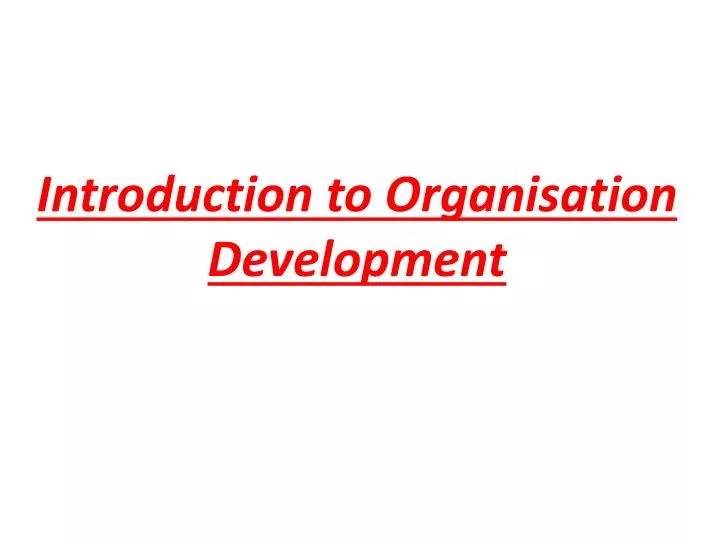 introduction to organisation development