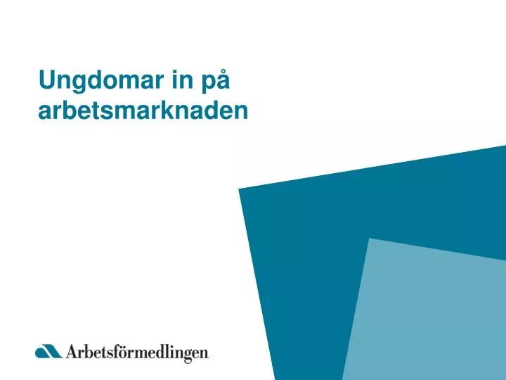 ungdomar in p arbetsmarknaden