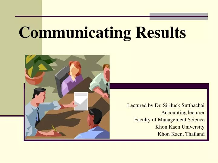 communicating results