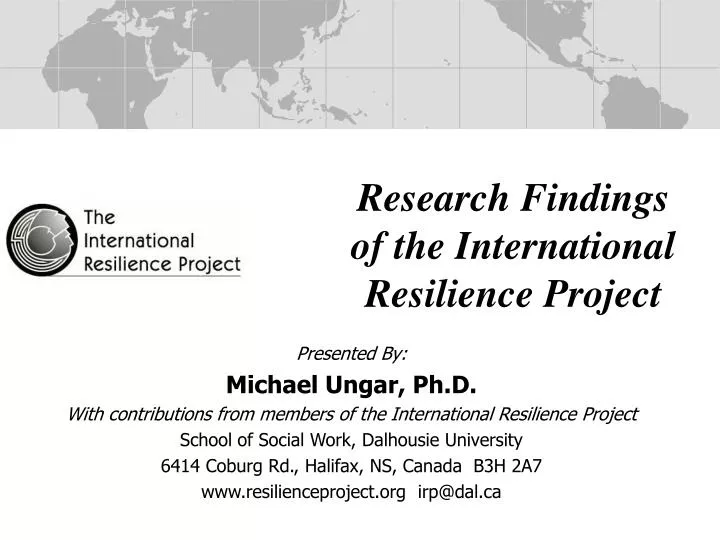 research findings of the international resilience project
