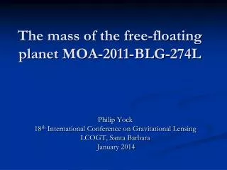 The mass of the free-floating planet MOA-2011-BLG-274L