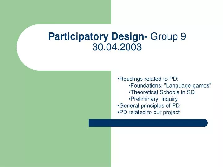 participatory design group 9 30 04 2003
