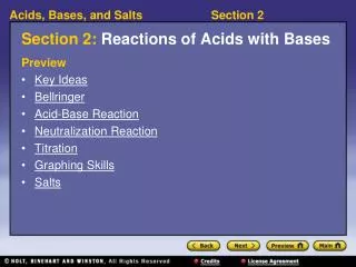 section 2 reactions of acids with bases