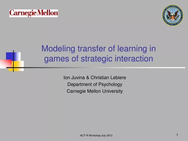 modeling transfer of learning in games of strategic interaction