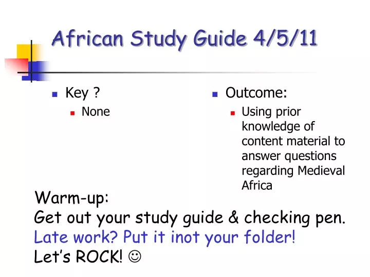 african study guide 4 5 11