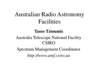Australian Radio Astronomy Facilities