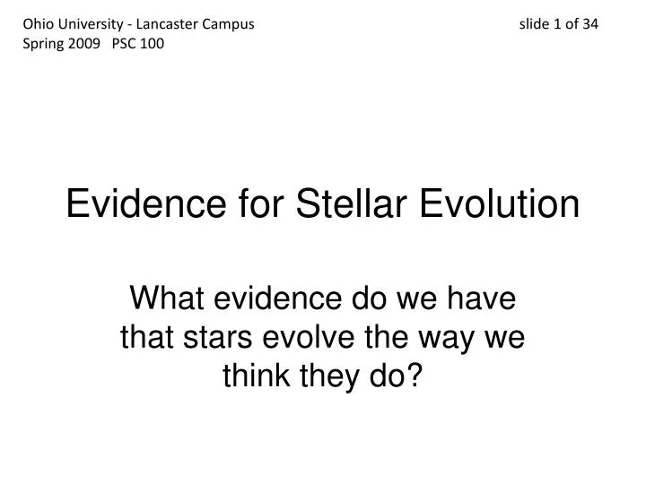 evidence for stellar evolution
