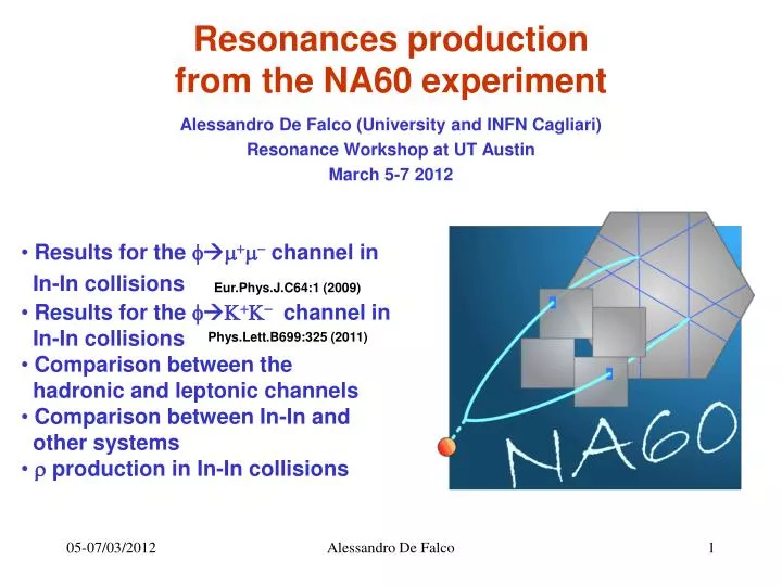 resonances production from the na60 experiment