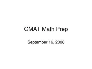 GMAT Math Prep