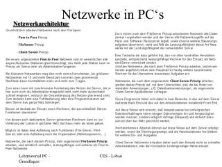 netzwerke in pc s