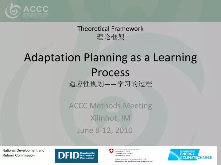 theoretical framework adaptation planning as a learning process