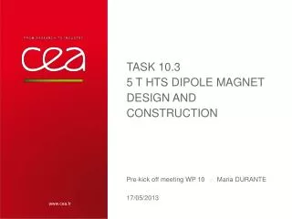 Task 10.3 5 T HTS Dipole Magnet Design and Construction