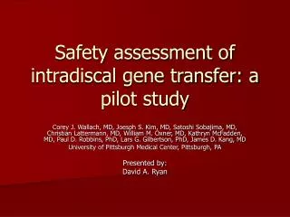 Safety assessment of intradiscal gene transfer: a pilot study