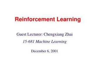 Reinforcement Learning