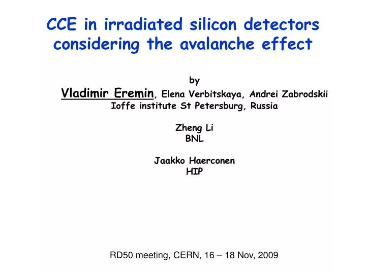 cce in irradiated silicon detectors considering the avalanche effect
