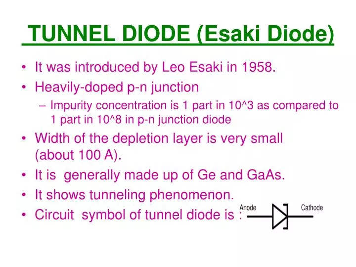 tunnel diode esaki diode