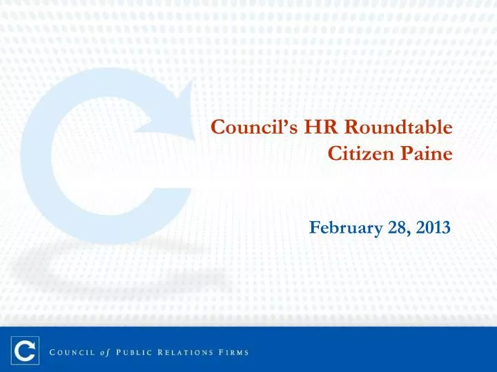 council s hr roundtable citizen paine