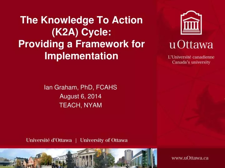 the knowledge to action k2a cycle providing a framework for implementation