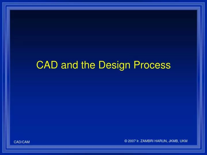 cad and the design process