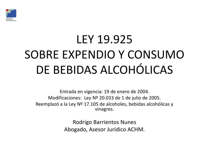 ley 19 925 sobre expendio y consumo de bebidas alcoh licas