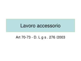 lavoro accessorio