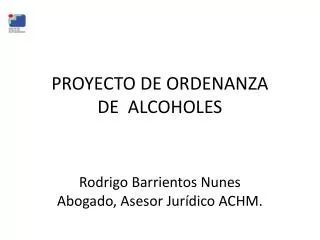 proyecto de ordenanza de alcoholes